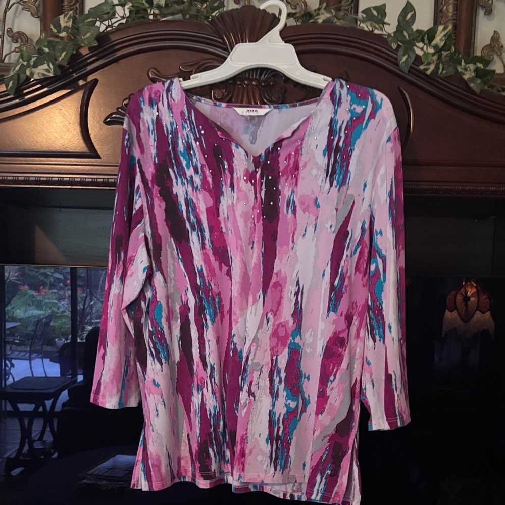 Alia Pink and Purple Women's Blouse